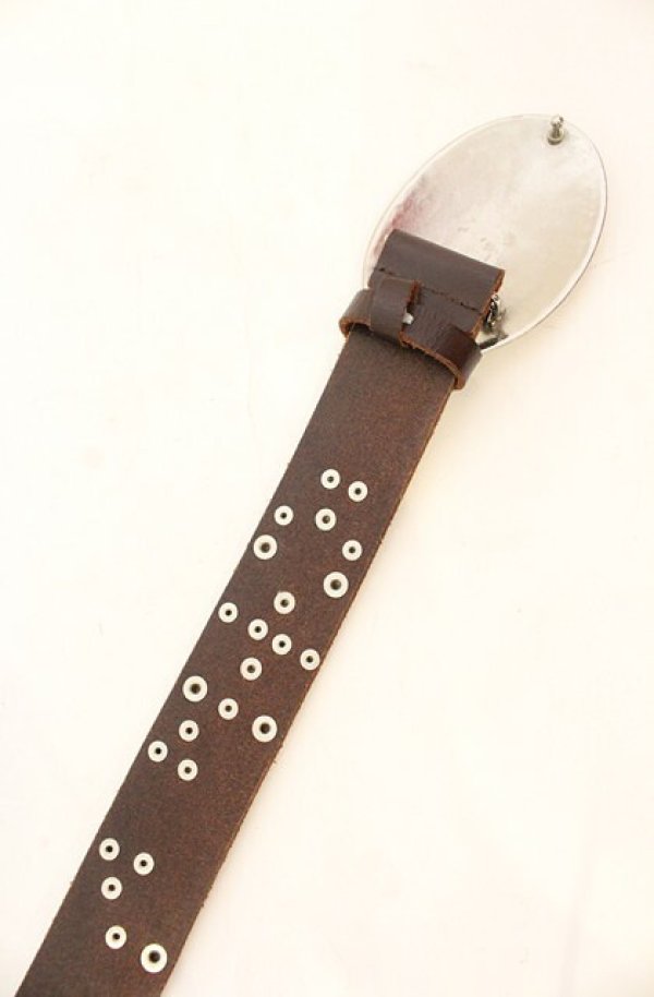 画像4: ヴィヴィアンウエストウッド 中古 / オーバルバックルスタッズベルト メンズS規格 シルバーｘブラック  O-26-01-11-098-gd-YM-OS (4)