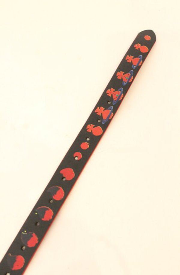 画像4: ヴィヴィアンウエストウッド 中古 / フラワーチャートナローベルト  ブラックｘピンク  O-26-01-11-100-gd-YM-OS (4)