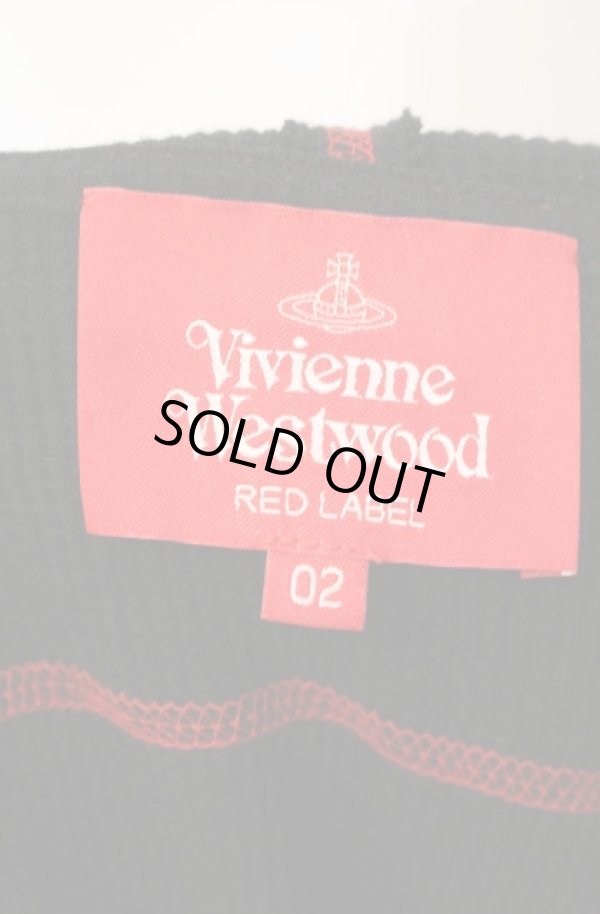 画像5: ヴィヴィアンウエストウッド 中古 / ワッフルフーディー　パーカー 00 ブラックｘレッド  O-26-01-11-009-to-YM-ZY (5)