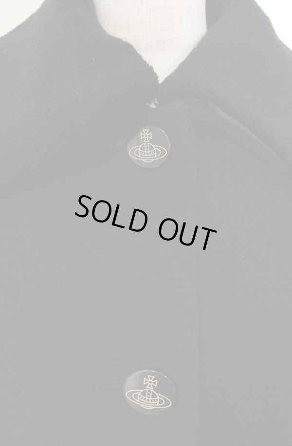 画像2: ヴィヴィアンウエストウッド 中古 / ファー襟Aラインコート 2 ブラック  O-26-01-11-002-co-IG-OS (2)