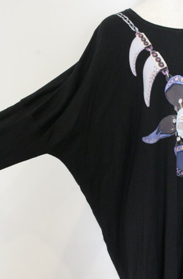 画像3: ヴィヴィアンウエストウッド 中古 / スカルフラワーネックレスカットワンピース 2 ブラック  O-26-01-25-019-op-YM-OS (3)