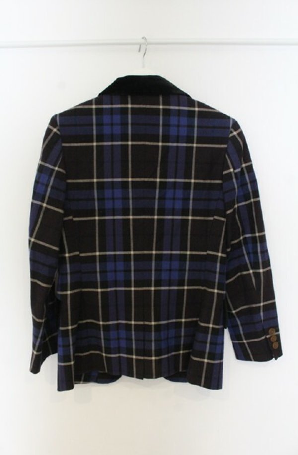 画像2: ヴィヴィアンウエストウッド 中古 / TARTAN CHECKジャケット 2 ブルー  O-26-01-25-002-jc-YM-OS (2)