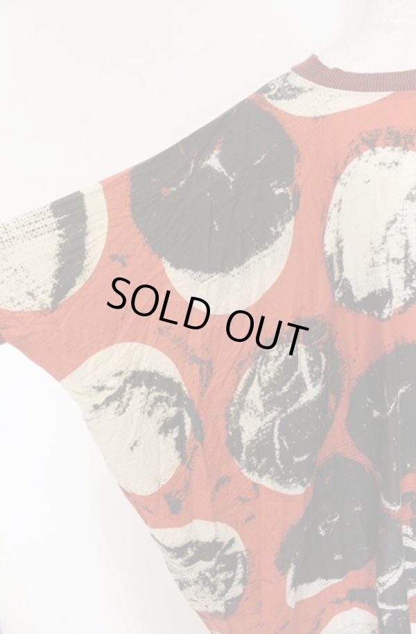 画像2: ANGLOMANIA 中古 / 総柄スクエアカットソー 38 オレンジｘアイボリー  O-26-01-25-020-to-YM-OS (2)