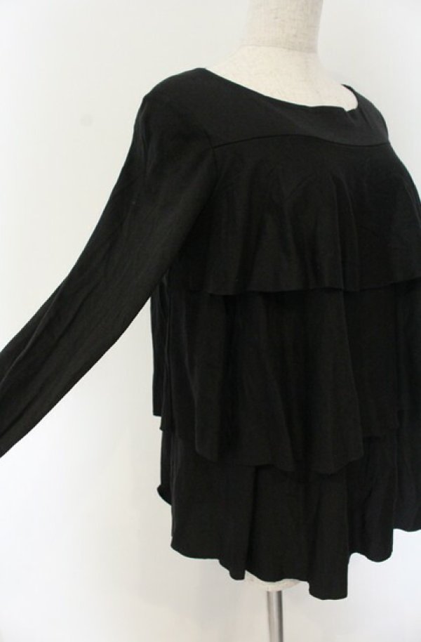 画像2: ヴィヴィアンウエストウッド 中古 / ティアードカットソー 2 ブラック  O-26-01-25-023-to-YM-OS (2)