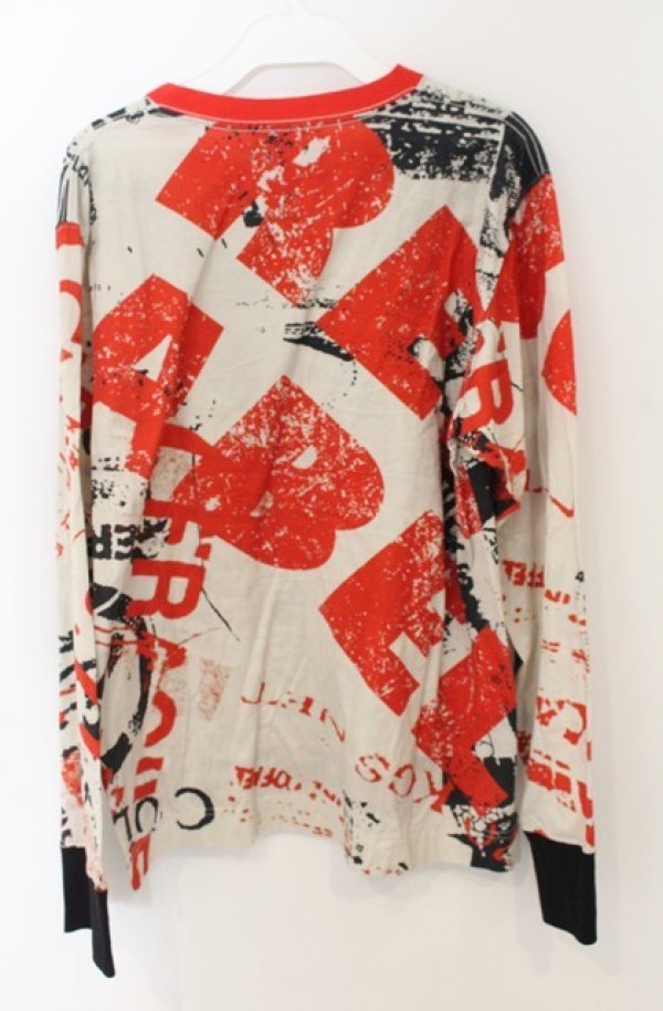 画像2: ヴィヴィアンウエストウッド 中古 / ラビッシュ柄カットソー 02 ベージュｘレッド  O-26-01-25-037-to-YM-OS (2)