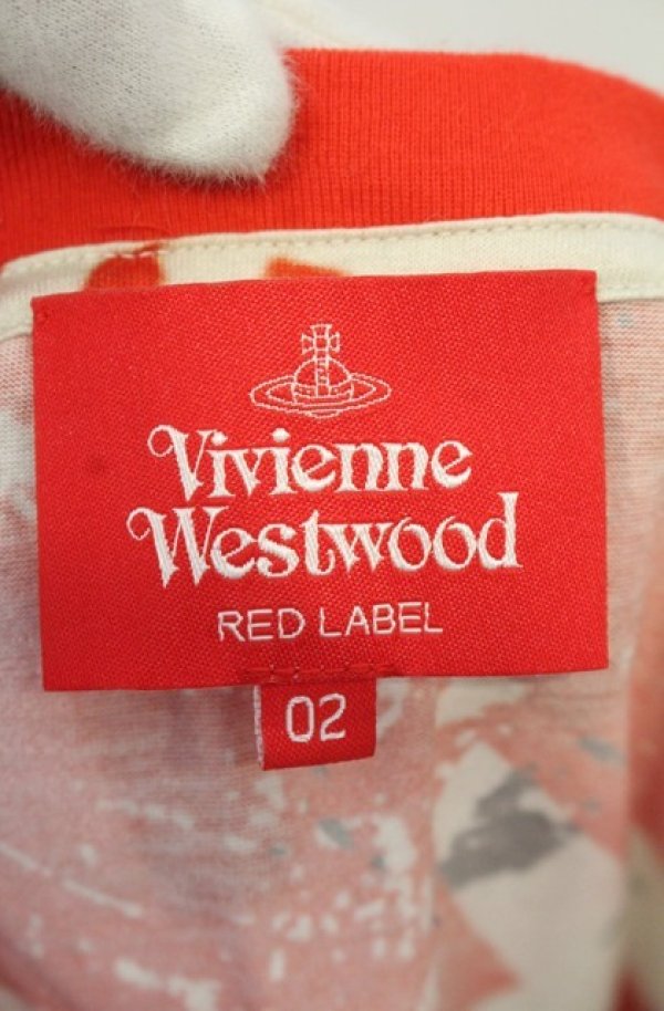 画像3: ヴィヴィアンウエストウッド 中古 / ラビッシュ柄カットソー 02 ベージュｘレッド  O-26-01-25-037-to-YM-OS (3)