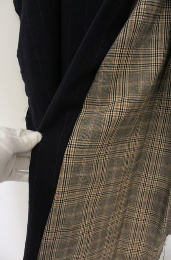 画像2: ヴィヴィアンウエストウッド 中古 / カットオフ切リ替エスカート L ネイビーｘブラウン  O-26-01-25-040-sk-YM-OS (2)