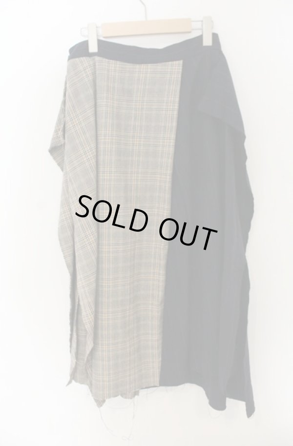 画像3: ヴィヴィアンウエストウッド 中古 / カットオフ切リ替エスカート L ネイビーｘブラウン  O-26-01-25-040-sk-YM-OS (3)