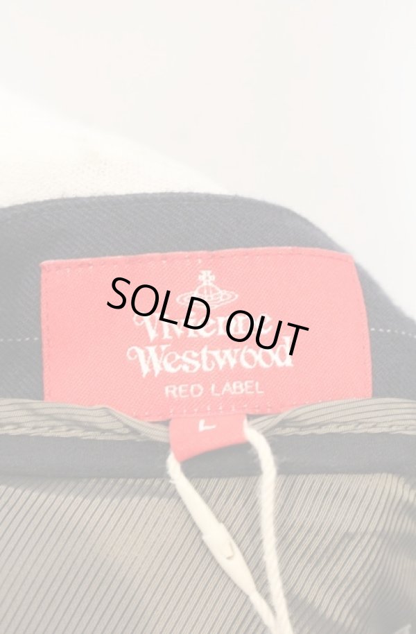 画像4: ヴィヴィアンウエストウッド 中古 / カットオフ切リ替エスカート L ネイビーｘブラウン  O-26-01-25-040-sk-YM-OS (4)