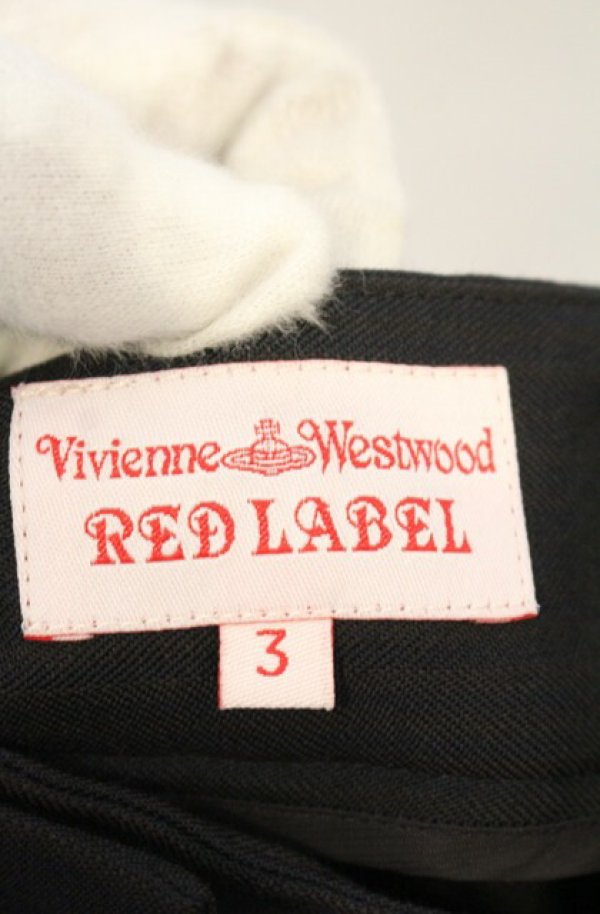 画像5: ヴィヴィアンウエストウッド 中古 / シャドーストライプタックプリーツワイドパンツ 3 ブラック  O-26-01-25-056-pa-YM-OS (5)