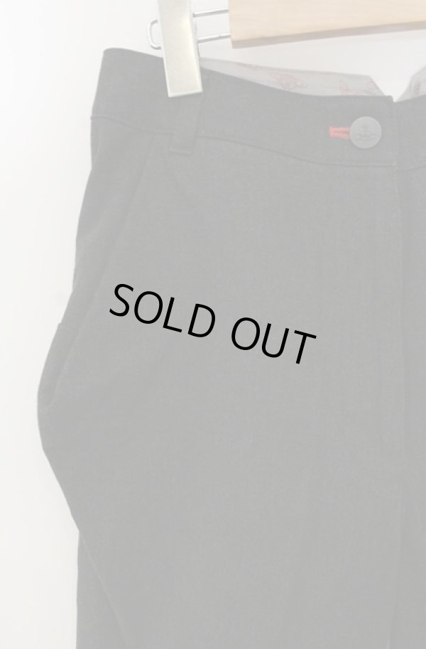 画像2: ヴィヴィアンウエストウッド 中古 / エンボスオーブコットンパンツ 2 ブラック  O-26-01-25-057-pa-YM-OS (2)