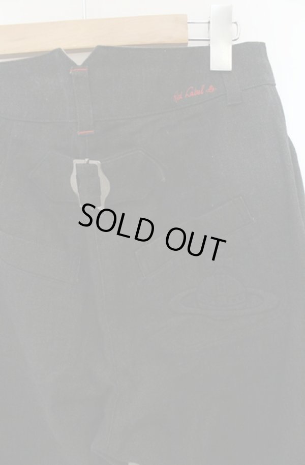 画像4: ヴィヴィアンウエストウッド 中古 / エンボスオーブコットンパンツ 2 ブラック  O-26-01-25-057-pa-YM-OS (4)