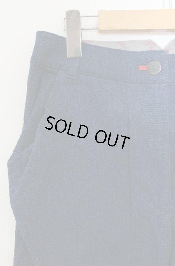 画像2: ヴィヴィアンウエストウッド 中古 / エンボスオーブコットンパンツ 2 ブルー  O-26-01-25-058-pa-YM-OS (2)