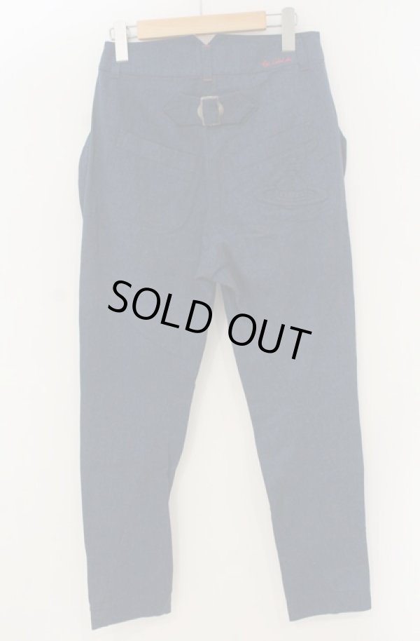 画像3: ヴィヴィアンウエストウッド 中古 / エンボスオーブコットンパンツ 2 ブルー  O-26-01-25-058-pa-YM-OS (3)