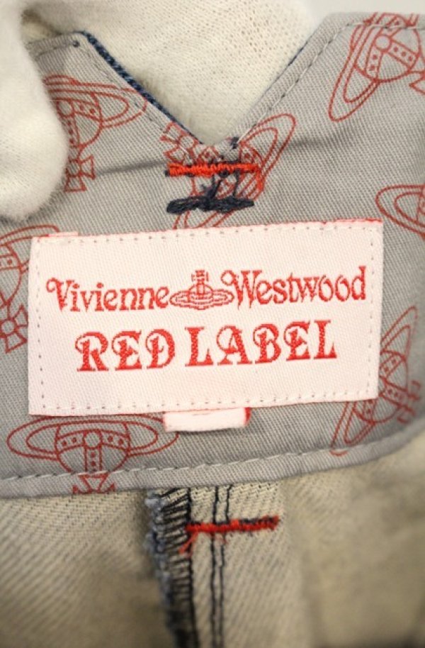 画像5: ヴィヴィアンウエストウッド 中古 / エンボスオーブコットンパンツ 2 ブルー  O-26-01-25-058-pa-YM-OS (5)