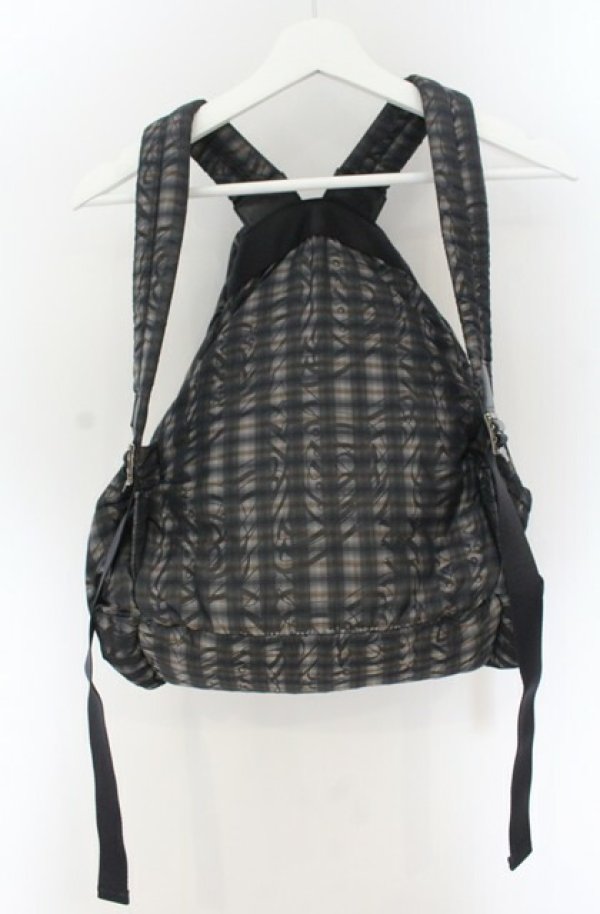 画像3: ヴィヴィアンウエストウッド 中古 / ダイアゴナルオーブチェックジャガードリュック  ブラック  O-26-01-25-061-ba-YM-OS (3)