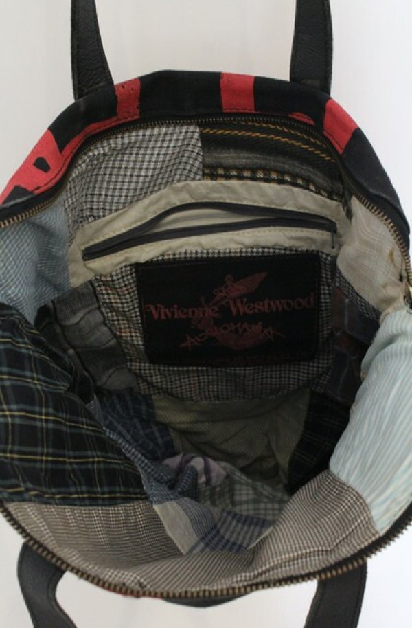 画像6: ヴィヴィアンウエストウッド 中古 / アフリカトートバッグ  ブラック×レッド  O-26-01-25-063-ba-IG-OS (6)