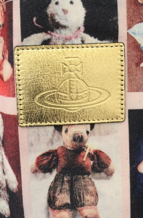 画像2: ヴィヴィアンウエストウッド 中古 / CANVAS TEDDIES-CHARLOTTE SHOPPER（キャンバステディーズシャーロットショッパーバッグ）  ピンク×マルチ  O-26-01-25-064-ba-IG-OS (2)