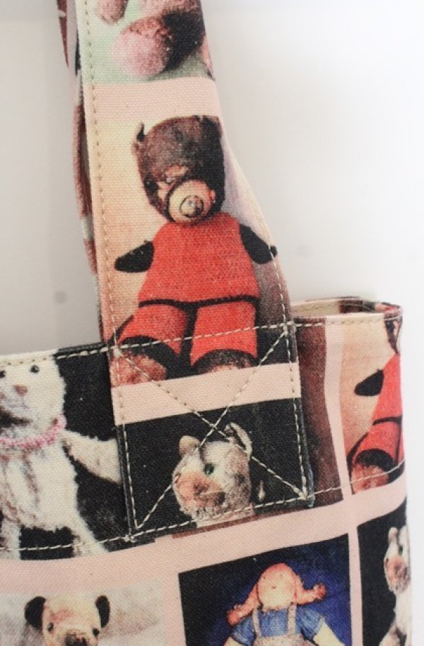 画像4: ヴィヴィアンウエストウッド 中古 / CANVAS TEDDIES-CHARLOTTE SHOPPER（キャンバステディーズシャーロットショッパーバッグ）  ピンク×マルチ  O-26-01-25-064-ba-IG-OS (4)