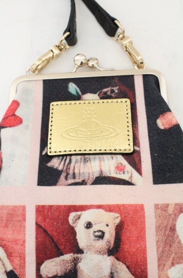 画像3: ヴィヴィアンウエストウッド 中古 / CANVAS TEDDIES PEGGY CROSSBODY ポーチ（キャンバステディ ペギークロスボディ）  ピンク×マルチ  O-26-01-25-066-ba-IG-OS (3)