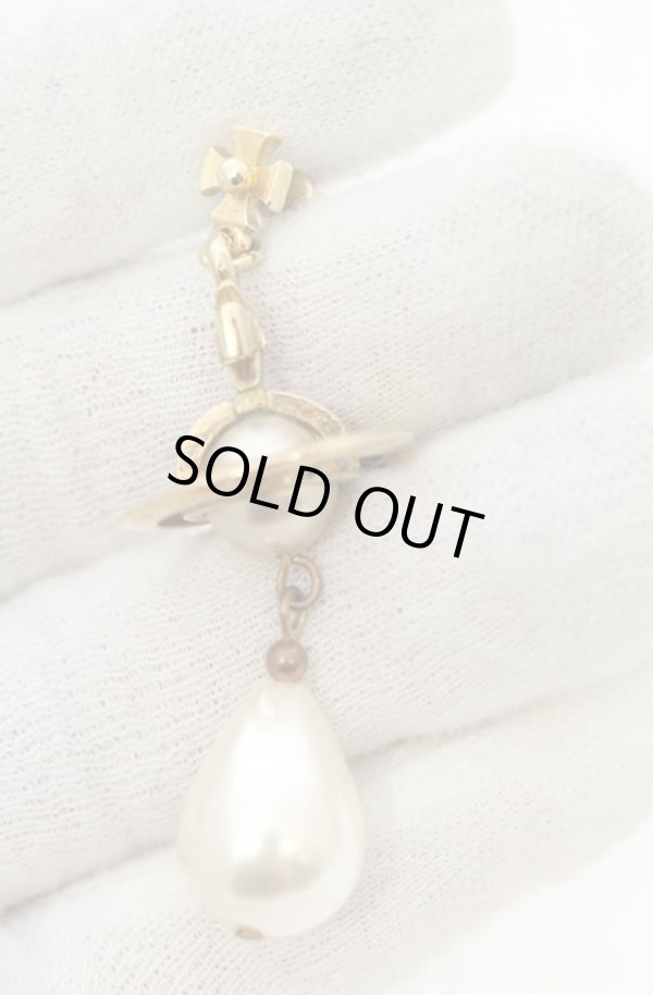 画像3: ヴィヴィアンウエストウッド 中古 / Tiny Orb Pearl pierce（タイニーオーブパールピアス）  ゴールドｘパール  O-26-01-25-074-er-YM-OS (3)