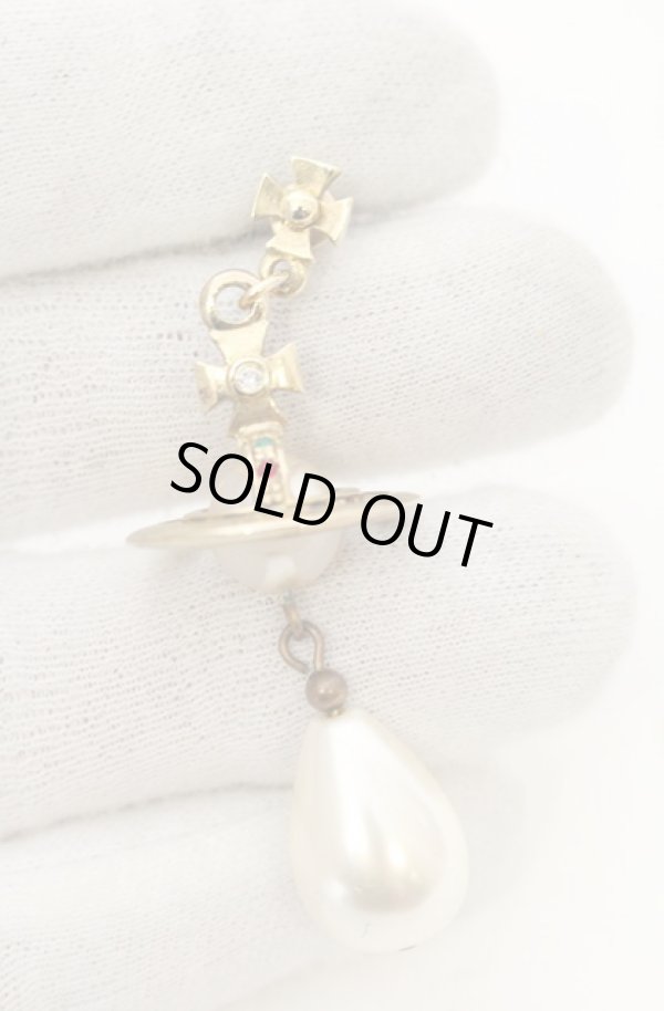 画像4: ヴィヴィアンウエストウッド 中古 / Tiny Orb Pearl pierce（タイニーオーブパールピアス）  ゴールドｘパール  O-26-01-25-074-er-YM-OS (4)
