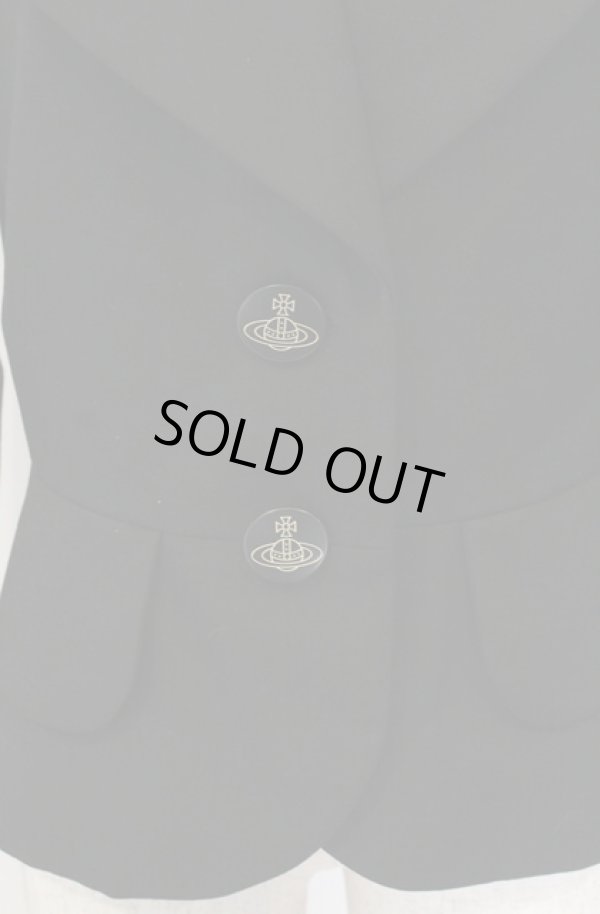 画像2: ヴィヴィアンウエストウッド 中古 / ウールギャバ ラブジャケット 02 ブラック  O-26-01-25-011-jc-YM-OS (2)