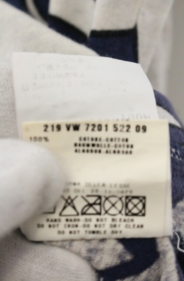 画像3: ANGLOMANIA 中古 / ラジャスタTシャツ S ネイビーｘアイボリー  O-26-01-25-015-ts-YM-OS (3)