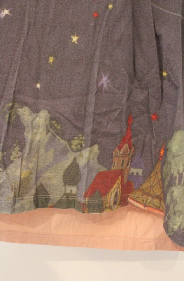 画像3: ヴィヴィアンウエストウッド 中古 / 童話プリントカットワンピース M ピンクｘネイビー  O-26-02-15-026-op-YM-OS (3)