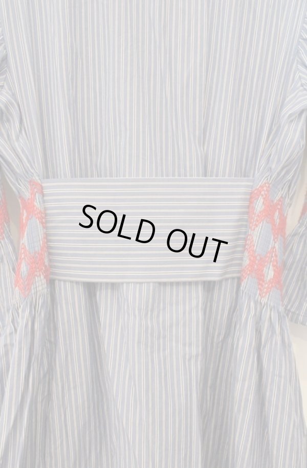 画像5: ヴィヴィアンウエストウッド 中古 / ストライプシャツスモッキングドレス 00 サックス  O-26-02-15-030-op-YM-OS (5)