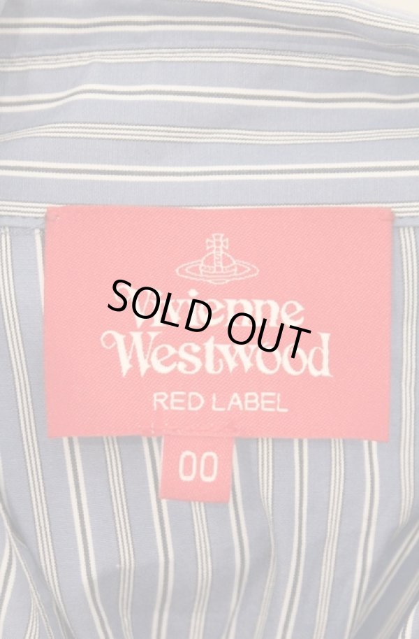 画像6: ヴィヴィアンウエストウッド 中古 / ストライプシャツスモッキングドレス 00 サックス  O-26-02-15-030-op-YM-OS (6)