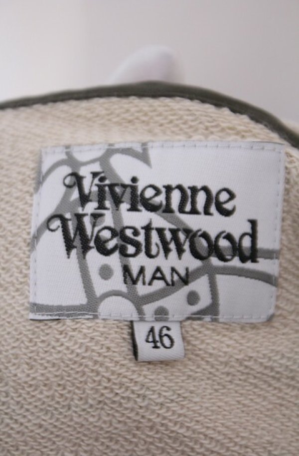 画像5: ヴィヴィアンウエストウッド MAN 中古 / マニュフェストプリントロングカーディガン 46 ベージュ  O-26-02-15-003-jc-YM-OS (5)