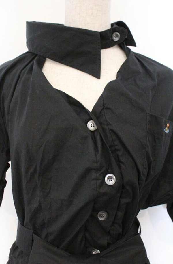 画像2: ヴィヴィアンウエストウッド 中古 / 変形カラーシャツワンピース 36 レッド  O-26-02-15-031-op-YM-OS (2)