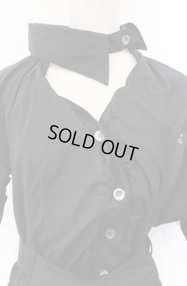 画像2: ヴィヴィアンウエストウッド 中古 / 変形カラーシャツワンピース 36 レッド  O-26-02-15-031-op-YM-OS (2)