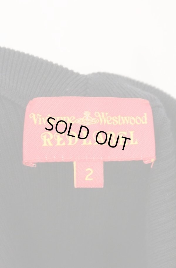 画像5: ヴィヴィアンウエストウッド 中古 / 単色オーブ刺繍テレコ切リ替エワンピース 2 ブラック  O-26-02-15-033-op-IG-OS (5)