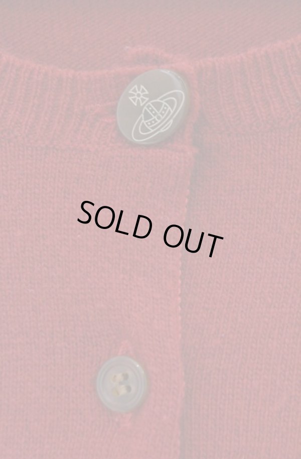 画像2: ヴィヴィアンウエストウッド 中古 / 単色オーブラウンドネックカーディガン 2 レッド  O-26-02-15-039-to-YM-OS (2)