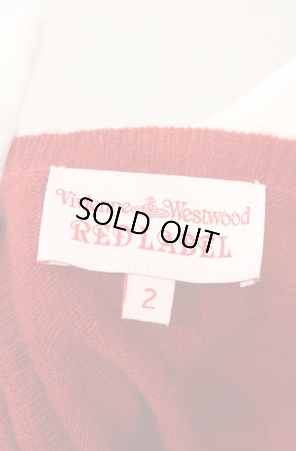 画像5: ヴィヴィアンウエストウッド 中古 / 単色オーブラウンドネックカーディガン 2 レッド  O-26-02-15-039-to-YM-OS (5)