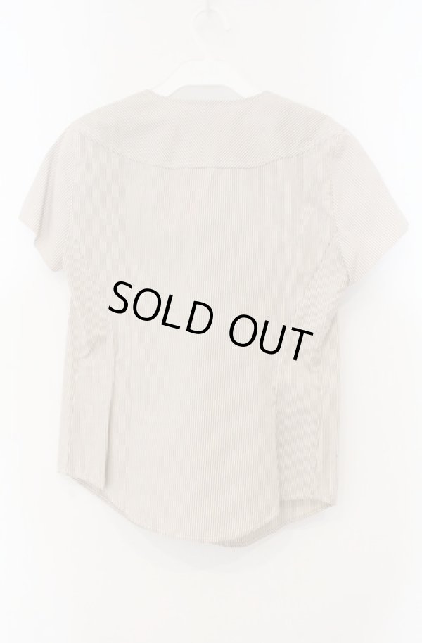 画像4: ヴィヴィアンウエストウッド 中古 / 単色オーブ刺繍ストライプボウタイブラウス 2 ベージュ系  O-26-02-15-043-bl-IG-OS (4)