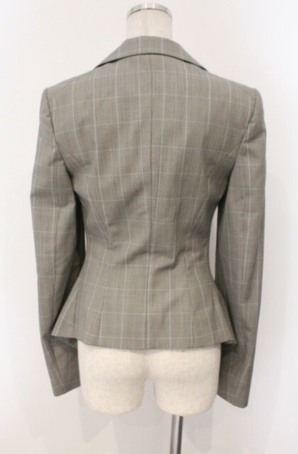 画像4: ヴィヴィアンウエストウッド 中古 / チェックテーラードジャケット 38 グレー  O-26-02-15-047-jc-YM-OS (4)