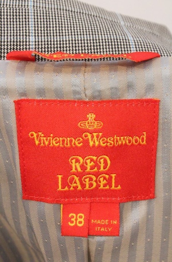 画像5: ヴィヴィアンウエストウッド 中古 / チェックテーラードジャケット 38 グレー  O-26-02-15-047-jc-YM-OS (5)