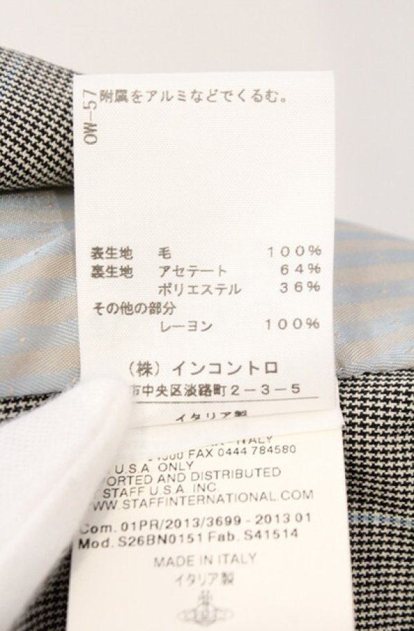 画像6: ヴィヴィアンウエストウッド 中古 / チェックテーラードジャケット 38 グレー  O-26-02-15-047-jc-YM-OS (6)