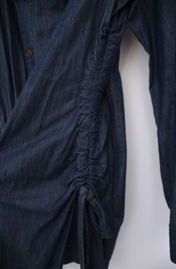 画像3: ヴィヴィアンウエストウッド MAN 中古 / INDIGO フリップサイド ロングシャツ 46 インディゴ  O-26-02-15-001-bl-YM-OS (3)