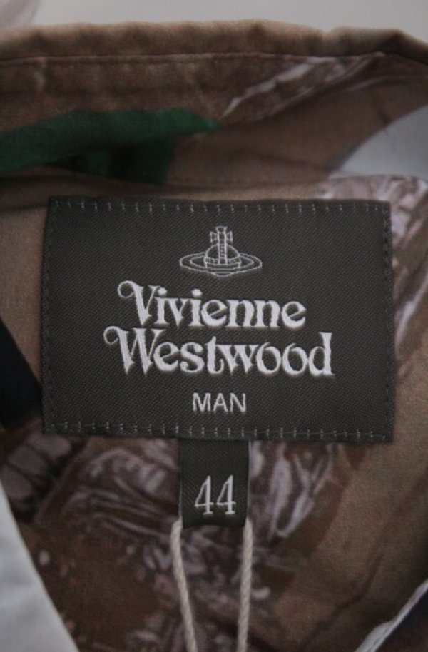 画像5: ヴィヴィアンウエストウッド MAN 中古 / CAUTION TAPE MAN LONDON オーバーサイズシャツ（カウンションテープ） 44 ブラウン  O-26-02-15-005-ts-YM-OS (5)