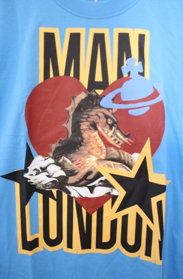 画像2: ヴィヴィアンウエストウッド MAN 中古 / シーモンスターTシャツ 44 ブルー  O-26-02-15-006-ts-YM-OS (2)
