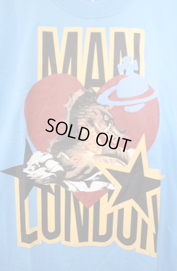 画像2: ヴィヴィアンウエストウッド MAN 中古 / シーモンスターTシャツ 44 ブルー  O-26-02-15-006-ts-YM-OS (2)