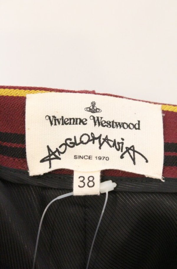 画像5: ANGLOMANIA 中古 / ストライプキュロット 38 ワイン  O-26-02-15-062-pa-IG-OS (5)