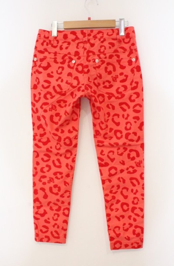 画像4: ヴィヴィアンウエストウッド 中古 / レオパードジャガードサブリパンツ 2 朱色  O-26-02-15-063-pa-IG-OS (4)