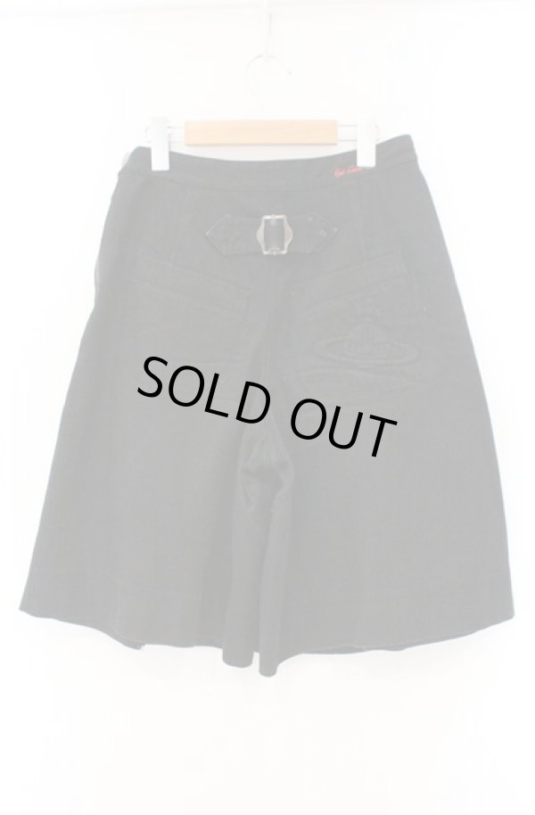 画像3: ヴィヴィアンウエストウッド 中古 / フロントスカートデニムパンツ 1 ブラック  O-26-02-15-065-sk-IG-OS (3)