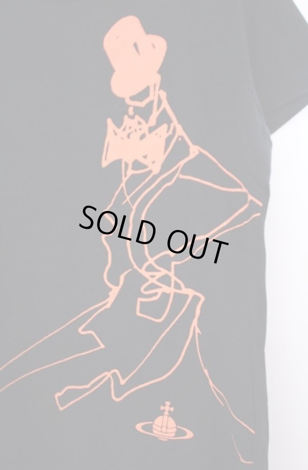 画像2: ヴィヴィアンウエストウッド MAN 中古 / プリントオーブTシャツ 44 ブラック×オレンジ  O-26-02-15-007-ts-IG-ZH (2)