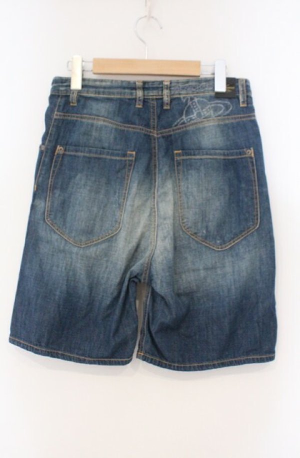 画像4: ヴィヴィアンウエストウッド Anglomania and Lee 中古 /ISS BELL SHORTS CALZONCINI（ブリスベル ショーツ カルゾンチーニ） 26 インディゴ  O-26-02-15-068-pa-IG-OS (4)